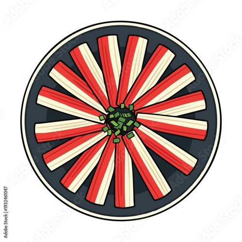 Fresh Bacon Slices Arranged on a Black Dish