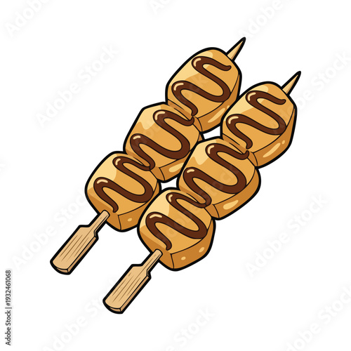 Grilled Skewers Vector Illustration
