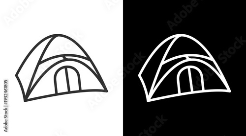 Camp White Icon Set Vector 