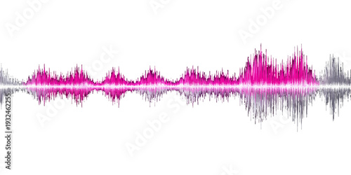 Abstract music background design featuring blue wave lines and an equalizer silhouette mixed with an illustration of nature's grass meadow and heart pattern