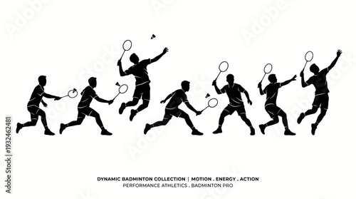 Inclusive Sports Vector Silhouette Collection | Tennis, Badminton, Wheelchair Athletes, Doubles, Jump Smash, Dynamic Motion | Minimalist Black-and-White Athletic Diversity Design