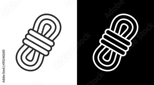 Climbing Rope White Icon Set Vector 