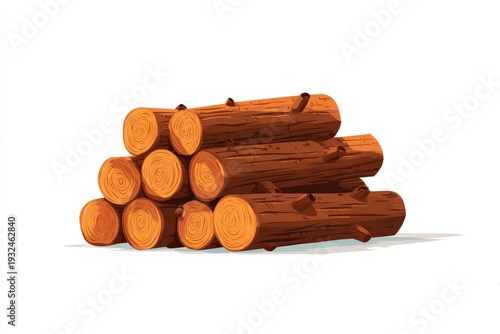 Stack of logs, reddish-brown, stacked neatly