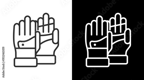 Gloves White Icon Set Vector 