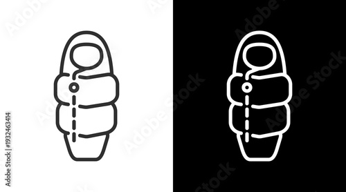 Sleeping Bag White Icon Set Vector 