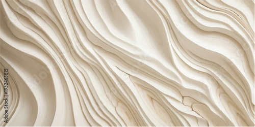 Abstract wooden wave pattern with carved texture and natural wood grain