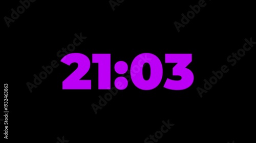 Countdown timer from 23 minute to 0 minute on black background.