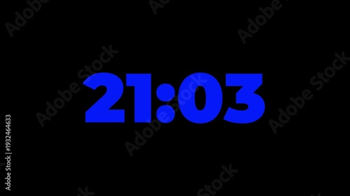Countdown timer from 23 minute to 0 minute on black background.