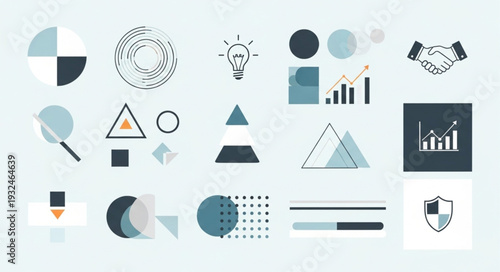 Collection of business and technology icons for various concepts and ideas.