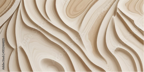 Detailed view of abstract wooden wavy layers creating a textured surface