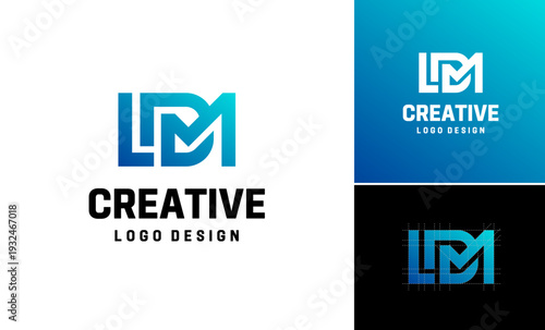 Stylish sports minimalist letter LD, L D M, DM, vector logo design, Creative strength bold power bodybuilder masculine favor design symbol