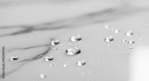 Water droplets on marble surface