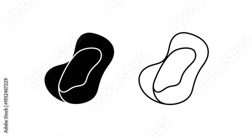 Set of 2 Sanitary Pad Icons Vector