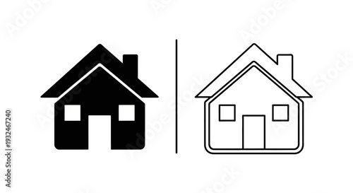 Set of 2 home house icons vector