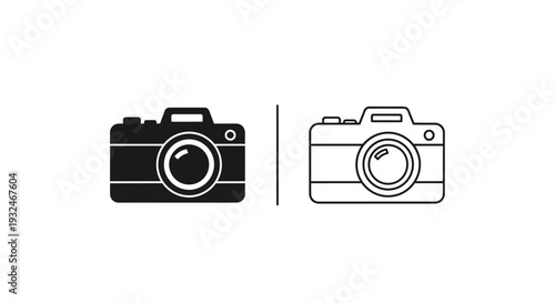 Minimalist camera icons set Vector