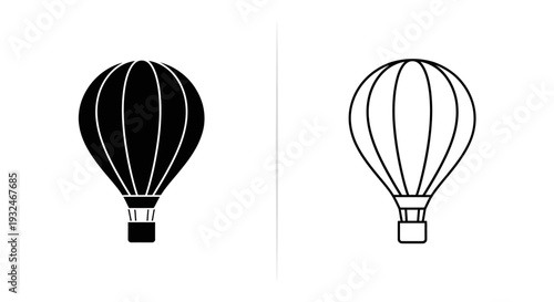 Hot air balloon silhouettes Vector