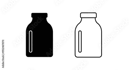 Modern milk bottle icons set Vector