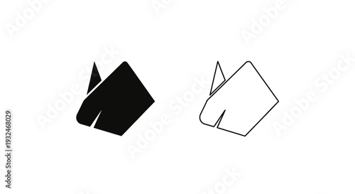 Set of 2 black and white boxing glove icons vector