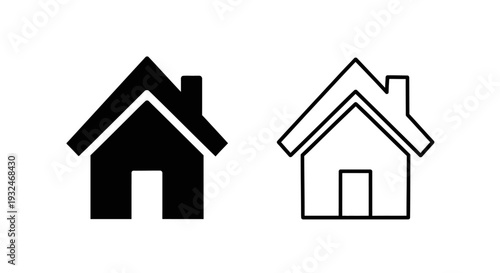 Set of 2 Home house icons vector