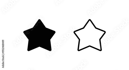 Minimalist star icons contrast pair Vector