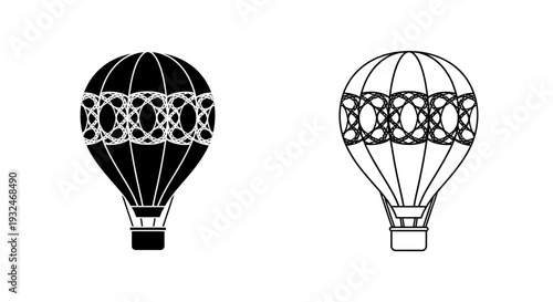 Vintage hot air balloons art Vector