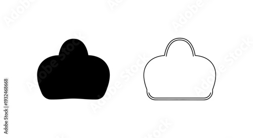 Minimalist handbag and purse silhouettes Vector