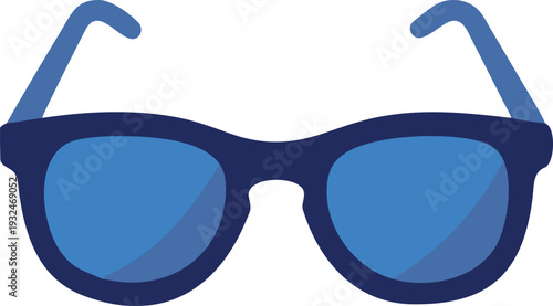 Blue Sunglasses on White Background Summer Accessory Fashion Eyewear