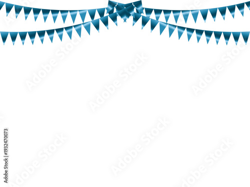 ガーランド三角、曲線、5水色F6