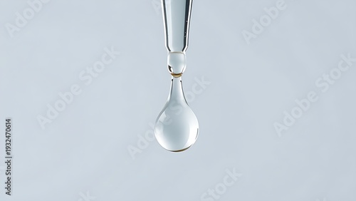 sedition. A single clear droplet falling from a glass dropper, studio lighting, clean aesthetic. bar promotions, beverage menus, designed for product packaging and bar promotions.
