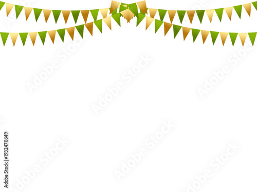 ガーランド三角、曲線、m金4黄緑F6