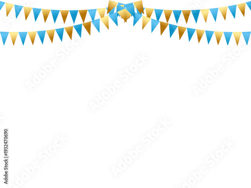 ガーランド三角、曲線、m金5水色F6