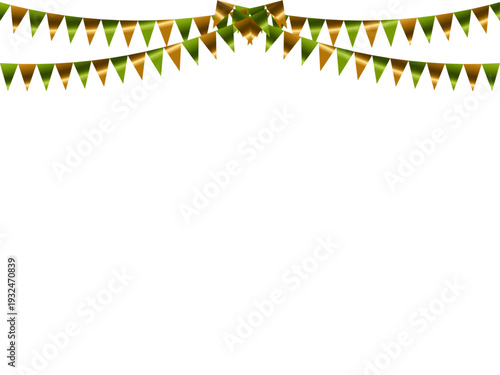 ガーランド三角、曲線、金4黄緑F6