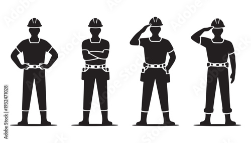 Construction workers hard hat workwear isolated on white background vector illustration