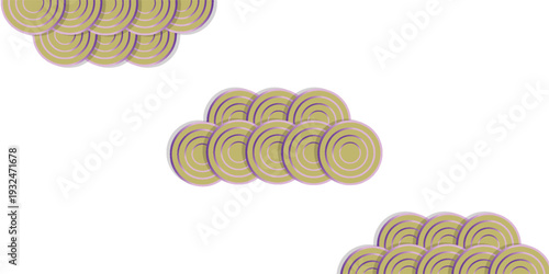 Golden Coins Scattered on a White Background.