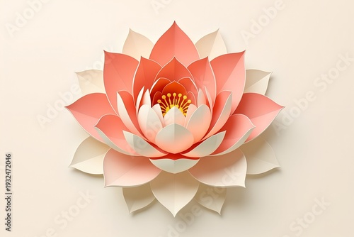 A beautiful handcrafted lotus flower in delicate shades of pink and cream