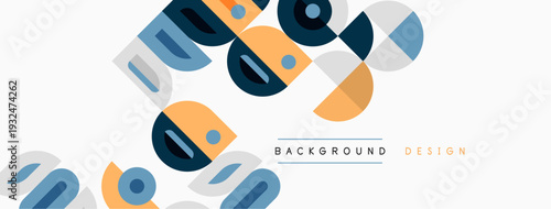 Abstract geometric shapes overlap, creating modern background. Soft colors, simple design, suitable for various projects.