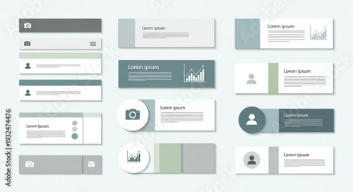 Modern design elements for user interface and web design.