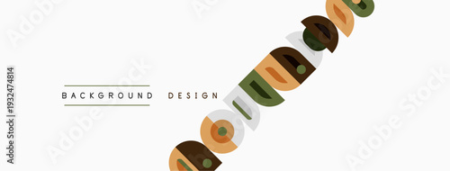 Minimalist design features curved shapes, neutral tones. Text reads background design. Simple, modern aesthetic. Clean composition.