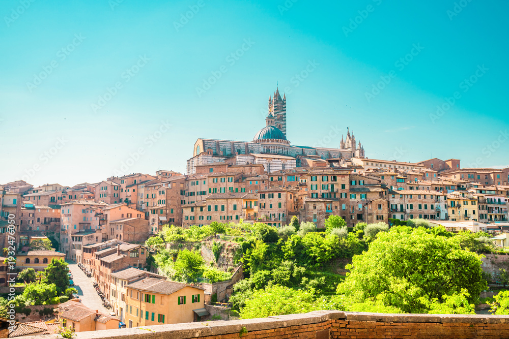 Obraz premium Beautiful old town of Siena in Italy. Tourist destination in Italy.