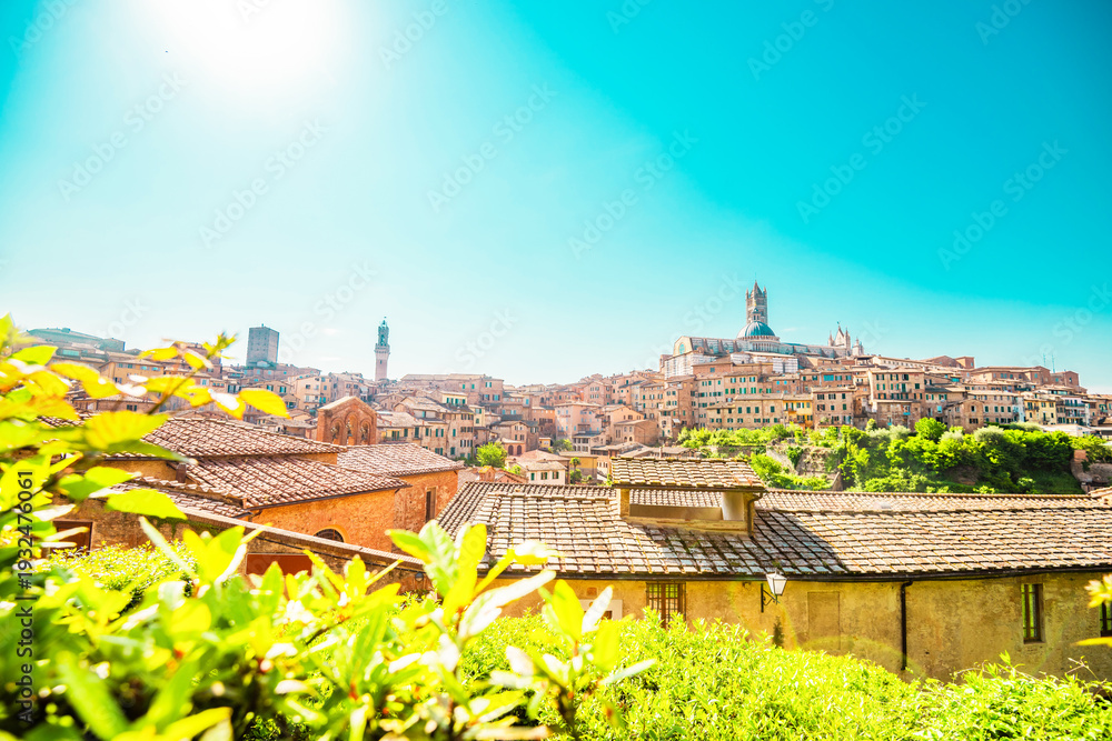 Obraz premium Beautiful old town of Siena in Italy. Tourist destination in Italy.