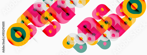 Colorful text layers overlap, creating vibrant design. Letters form word ORSQ, playful aesthetic. Modern typography, bright hues dominate composition.