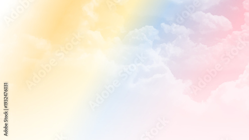 White cloud on pastel sky background