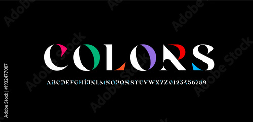 Exquisite alphabet serif decorative font, posh lettering perfect for logotypes design, letters and numbers, vector illustration 10EPS