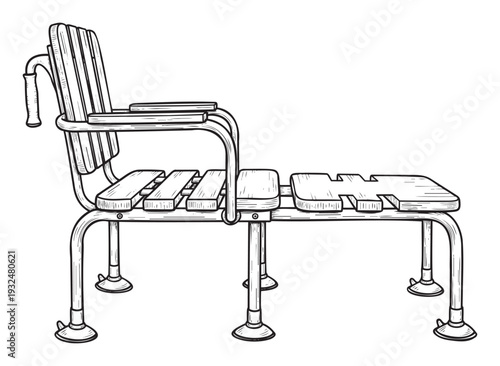 Practical shower chair with integrated transfer bench offering bathing safety and accessibility solutions for seniors and individuals with disabilities in various medical and home care