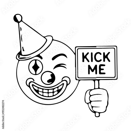 Vintage Clown Kick Me Sign