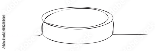 Dynamic single line drawing portraying a modern container perfect for minimalist branding, sleek contemporary graphic icons, or symbolic visual communication.