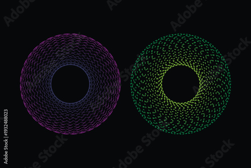 Abstract colorful background featuring a dark vector design with a bright blue iris and spiral patterns around a round eyeball pupil for a modern wallpaper illustration
