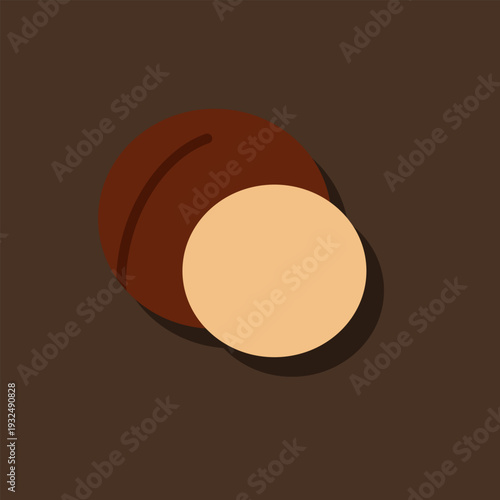 Macadamia nut. Healthy eating concept. Vector flat illustration.