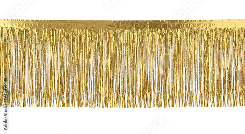 Canvas-taulu Shining golden foil fringe curtain for party decoration on transparent backgroun