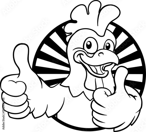 A chicken cartoon rooster c...